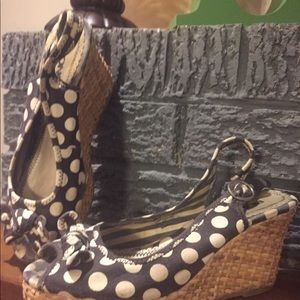 Polka Dot Wedge Sandal